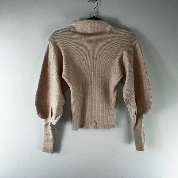 HYFVE Tan Balloon Sleeve Mock Neck Sweater Size M - Picture 1 of 5